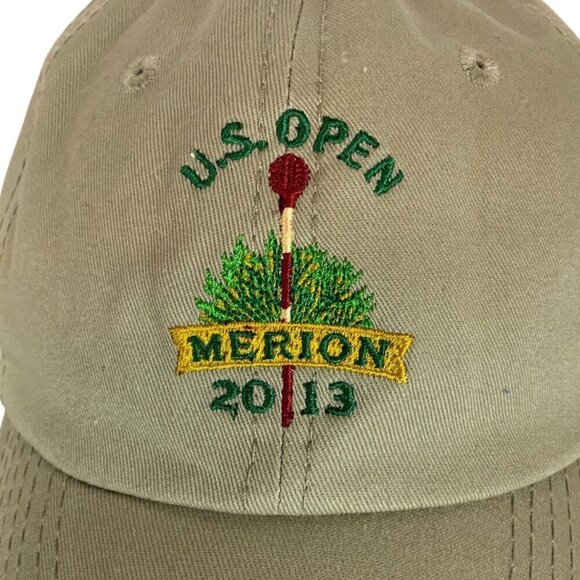 US Open Merion Golf Hat Cap 2013 USGA Member Embroidered Khaki Adjustable PA - Picture 2 of 8